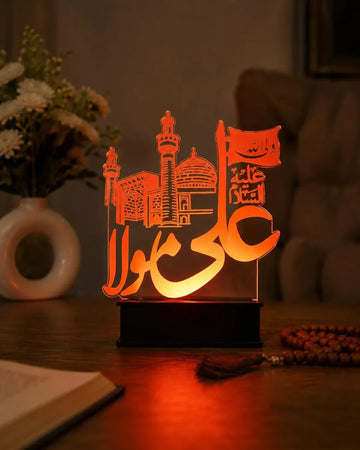 Ali Mola (AS) LED Acrylic Lamp – Islamic Lamp Light with Mosque Design